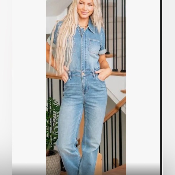 Judy Blue Pants - Judy Blue Los Angeles Jb88722 Aspen Denim Jumpsuit Xl new